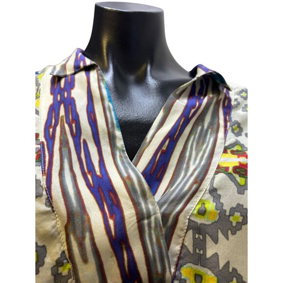 Johnny Was Silk Blouse  Multicolor Long Sleeve M - Picture 5 of 7